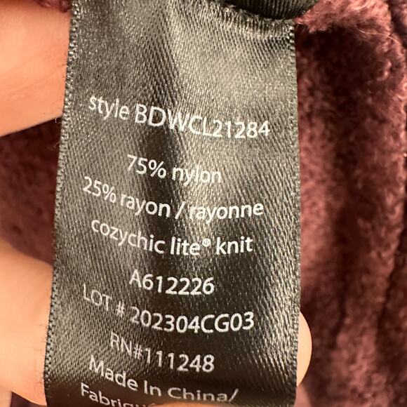 BAREFOOT DREAM Cozy Chic Plum Open Cardigan Sweater // XS - Picture 5 of 8